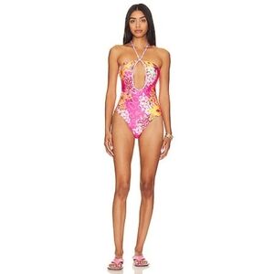 NWT Agua Bendita X Revolve Jamie One Piece In Hazel Fuschia Medium